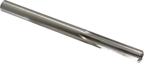 Made in USA - 0.4365" High Speed Steel 6 Flute Chucking Reamer - Straight Flute, 0.4365" Straight Shank, 1-3/4" Flute Length, 5-1/2" OAL - Americas Industrial Supply