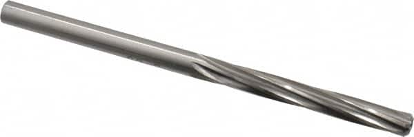 Made in USA - #2 High Speed Steel 6 Flute Chucking Reamer - Spiral Flute, 0.221" Straight Shank, 1-1/2" Flute Length, 3-7/8" OAL - Americas Industrial Supply