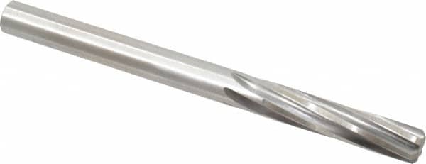 Made in USA - 27/64" High Speed Steel 6 Flute Chucking Reamer - Spiral Flute, 27/64" Straight Shank, 1-3/4" Flute Length, 5-3/8" OAL - Americas Industrial Supply