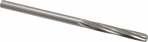 Made in USA - 0.1855" High Speed Steel 6 Flute Chucking Reamer - Spiral Flute, 0.1855" Straight Shank, 1-1/8" Flute Length, 3-1/2" OAL - Americas Industrial Supply