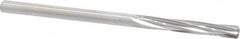 Made in USA - 3/16" High Speed Steel 6 Flute Chucking Reamer - Spiral Flute, 3/16" Straight Shank, 1-1/8" Flute Length, 3-1/2" OAL - Americas Industrial Supply