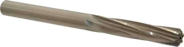 Made in USA - 0.4355" High Speed Steel 6 Flute Chucking Reamer - Spiral Flute, 0.4355" Straight Shank, 1-3/4" Flute Length, 5-1/2" OAL - Americas Industrial Supply