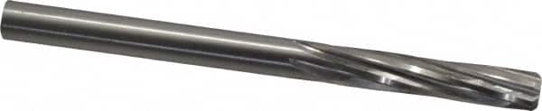 Made in USA - Letter U High Speed Steel 6 Flute Chucking Reamer - Spiral Flute, 0.368" Straight Shank, 1-3/4" Flute Length, 5" OAL - Americas Industrial Supply