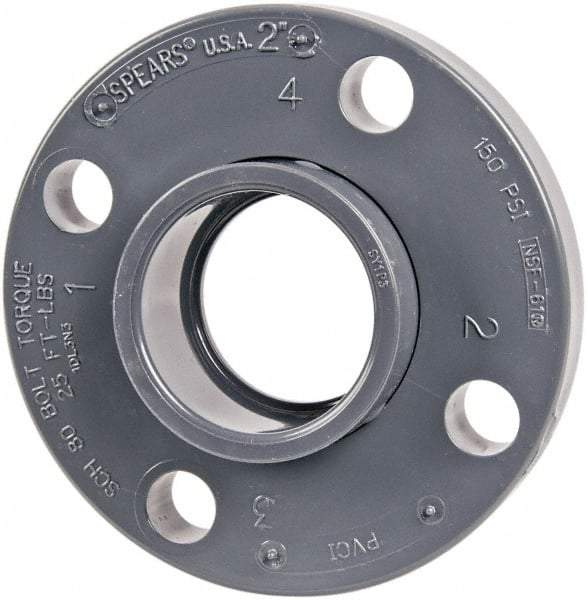 Value Collection - 2" Pipe, 6" OD, PVC Socket Pipe Flange - Schedule 80, Gray - Americas Industrial Supply
