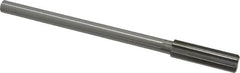 Made in USA - 19/32" Cobalt 8 Flute Chucking Reamer - Straight Flute, 0.4355" Straight Shank, 2" Flute Length, 8" OAL - Americas Industrial Supply