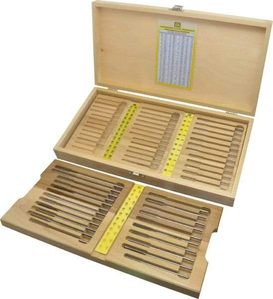 Made in USA - #1 to #60, Chucking Reamer Set - Straight Flute, Right Hand Cut, 60 Pieces - Americas Industrial Supply