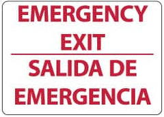 NMC - Emergency Exit, Plastic Exit Sign - 14" Wide x 10" High, English/Spanish - Americas Industrial Supply