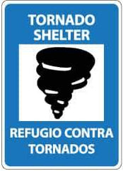 NMC - "Tornado Shelter", 14" Long x 10" Wide, Aluminum Safety Sign - Rectangle, 0.04" Thick, Use for Accident Prevention - Americas Industrial Supply