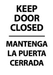 NMC - "Keep Door Closed", 14" Long x 10" Wide, Aluminum Safety Sign - Rectangle, 0.04" Thick, Use for Security & Admittance - Americas Industrial Supply