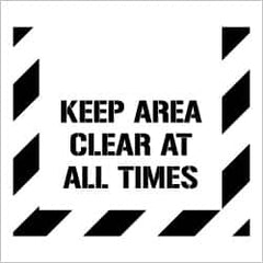 NMC - Keep Area Clear at All Times Stencil - 0.06 Inch Thick, Polyethylene, English - Americas Industrial Supply