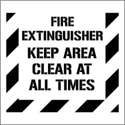 NMC - Fire Extinguisher - Keep Area Clear at All Times Stencil - 0.06 Inch Thick, Polyethylene, English - Americas Industrial Supply