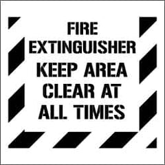 NMC - Fire Extinguisher - Keep Area Clear at All Times Stencil - 0.06 Inch Thick, Polyethylene, English - Americas Industrial Supply