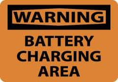 NMC - "Warning - Battery Charging Area", 7" Long x 10" Wide, Aluminum Safety Sign - Rectangle, 0.04" Thick, Use for Accident Prevention - Americas Industrial Supply