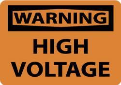 NMC - "Warning - High Voltage", 7" Long x 10" Wide, Aluminum Safety Sign - Rectangle, 0.04" Thick, Use for Accident Prevention - Americas Industrial Supply