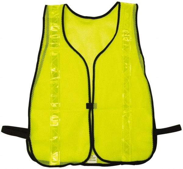 NMC - One Size Fits Most High Visibility Lime Mesh/Solid General Purpose Vest - Hook & Loop Closure, Polyester - Americas Industrial Supply