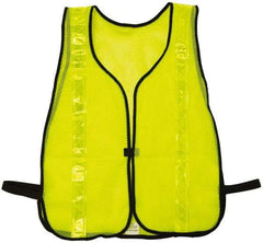 NMC - One Size Fits Most High Visibility Lime Mesh/Solid General Purpose Vest - Hook & Loop Closure, Polyester - Americas Industrial Supply