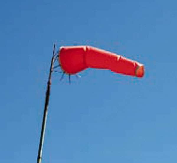 NMC - Vinyl Coated Fabric Wind Sock - 18 Inch Inlet Diameter, 96 Inch Long, Orange - Americas Industrial Supply