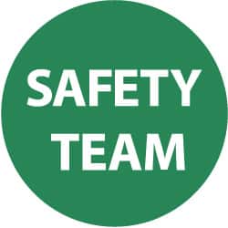 NMC - Safety Team, Hard Hat Label - White on Green, 2" Thick, For Accident Prevention - Americas Industrial Supply