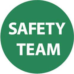 NMC - Safety Team, Hard Hat Label - White on Green, 2" Thick, For Accident Prevention - Americas Industrial Supply