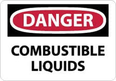 NMC - "Danger - Combustible Liquids", 7" Long x 10" Wide, Aluminum Safety Sign - Rectangle, 0.04" Thick, Use for Hazardous Materials - Americas Industrial Supply
