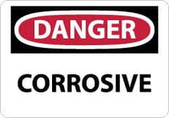 NMC - "Danger - Corrosive", 7" Long x 10" Wide, Rigid Plastic Safety Sign - Rectangle, 0.05" Thick, Use for Hazardous Materials - Americas Industrial Supply