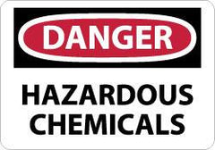 NMC - "Danger - Hazardous Chemicals", 7" Long x 10" Wide, Aluminum Safety Sign - Rectangle, 0.04" Thick, Use for Hazardous Materials - Americas Industrial Supply