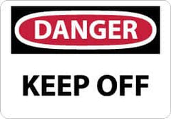 NMC - "Danger - Keep Off", 7" Long x 10" Wide, Aluminum Safety Sign - Rectangle, 0.04" Thick, Use for Hazardous Materials - Americas Industrial Supply