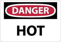 NMC - "Danger - Hot", 7" Long x 10" Wide, Aluminum Safety Sign - Rectangle, 0.04" Thick, Use for Hazardous Materials - Americas Industrial Supply