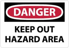 NMC - "Danger - Keep Out - Hazard Area", 7" Long x 10" Wide, Aluminum Safety Sign - Rectangle, 0.04" Thick, Use for Accident Prevention - Americas Industrial Supply