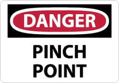 NMC - "Danger - Pinch Point", 7" Long x 10" Wide, Aluminum Safety Sign - Rectangle, 0.04" Thick, Use for Accident Prevention - Americas Industrial Supply