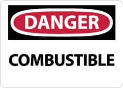NMC - "Danger - Combustible", 10" Long x 14" Wide, Rigid Plastic Safety Sign - Rectangle, 0.05" Thick, Use for Hazardous Materials - Americas Industrial Supply
