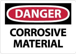 NMC - "Danger - Corrosive Material", 10" Long x 14" Wide, Aluminum Safety Sign - Rectangle, 0.04" Thick, Use for Hazardous Materials - Americas Industrial Supply