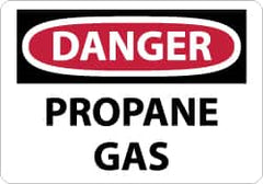 NMC - "Danger - Propane Gas", 7" Long x 10" Wide, Aluminum Safety Sign - Rectangle, 0.04" Thick, Use for Hazardous Materials - Americas Industrial Supply