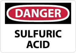 NMC - "Danger - Sulfuric Acid", 7" Long x 10" Wide, Aluminum Safety Sign - Rectangle, 0.04" Thick, Use for Hazardous Materials - Americas Industrial Supply