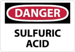 NMC - "Danger - Sulfuric Acid", 10" Long x 14" Wide, Rigid Plastic Safety Sign - Rectangle, 0.05" Thick, Use for Hazardous Materials - Americas Industrial Supply