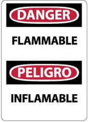 NMC - "Danger - Flammable", 14" Long x 10" Wide, Rigid Plastic Safety Sign - Rectangle, 0.05" Thick, Use for Hazardous Materials - Americas Industrial Supply