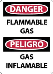 NMC - "Danger - Flammable Gas", 14" Long x 10" Wide, Aluminum Safety Sign - Rectangle, 0.04" Thick, Use for Hazardous Materials - Americas Industrial Supply