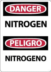 NMC - "Danger - Nitrogen", 14" Long x 10" Wide, Rigid Plastic Safety Sign - Rectangle, 0.05" Thick, Use for Hazardous Materials - Americas Industrial Supply