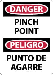 NMC - "Danger - Pinch Point", 14" Long x 10" Wide, Rigid Plastic Safety Sign - Rectangle, 0.05" Thick, Use for Accident Prevention - Americas Industrial Supply