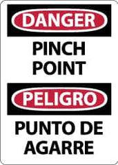 NMC - "Danger - Pinch Point", 14" Long x 10" Wide, Pressure-Sensitive Vinyl Safety Sign - Rectangle, 0.004" Thick, Use for Accident Prevention - Americas Industrial Supply