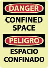 NMC - "Danger - Confined Space", 14" Long x 10" Wide, Rigid Plastic Safety Sign - Rectangle, 0.05" Thick, Use for Accident Prevention - Americas Industrial Supply