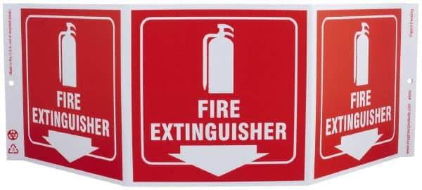 NMC - Fire Extinguisher, Rigid Plastic Fire Sign - 20" Wide x 7-1/2" High - Americas Industrial Supply