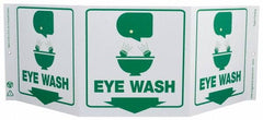 NMC - "Eye Wash", 7-1/2" Long x 20" Wide, Rigid Plastic Safety Sign - Rectangle, 0.01" Thick, Use for First Aid - Americas Industrial Supply