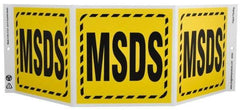 NMC - "MSDS", 7-1/2" Long x 20" Wide, Rigid Plastic Safety Sign - Rectangle, 0.01" Thick, Use for Hazardous Materials - Americas Industrial Supply