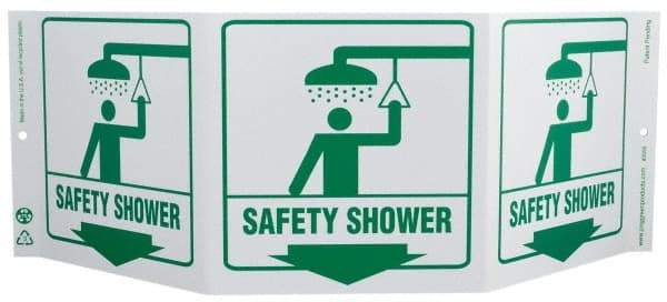 NMC - "Safety Shower", 7-1/2" Long x 20" Wide, Rigid Plastic Safety Sign - Rectangle, 0.01" Thick, Use for First Aid - Americas Industrial Supply