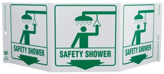 NMC - "Safety Shower", 7-1/2" Long x 20" Wide, Rigid Plastic Safety Sign - Rectangle, 0.01" Thick, Use for First Aid - Americas Industrial Supply