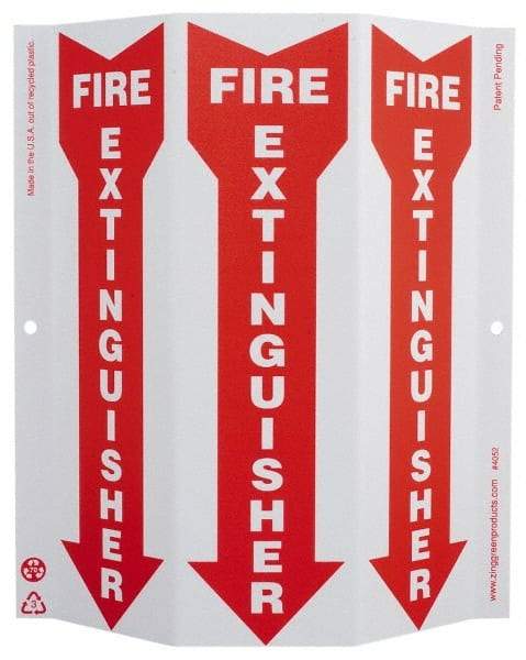 NMC - Fire Extinguisher, Rigid Plastic Fire Sign - 9" Wide x 12" High - Americas Industrial Supply