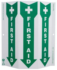 NMC - "First Aid", 12" Long x 9" Wide, Rigid Plastic Safety Sign - Rectangle, 0.01" Thick, Use for First Aid - Americas Industrial Supply