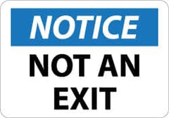 NMC - Notice - Not An Exit, Aluminum Exit Sign - 10" Wide x 7" High - Americas Industrial Supply