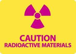 NMC - "Caution - Radioactive Materials", 10" Long x 14" Wide, Aluminum Safety Sign - Rectangle, 0.04" Thick, Use for Accident Prevention - Americas Industrial Supply